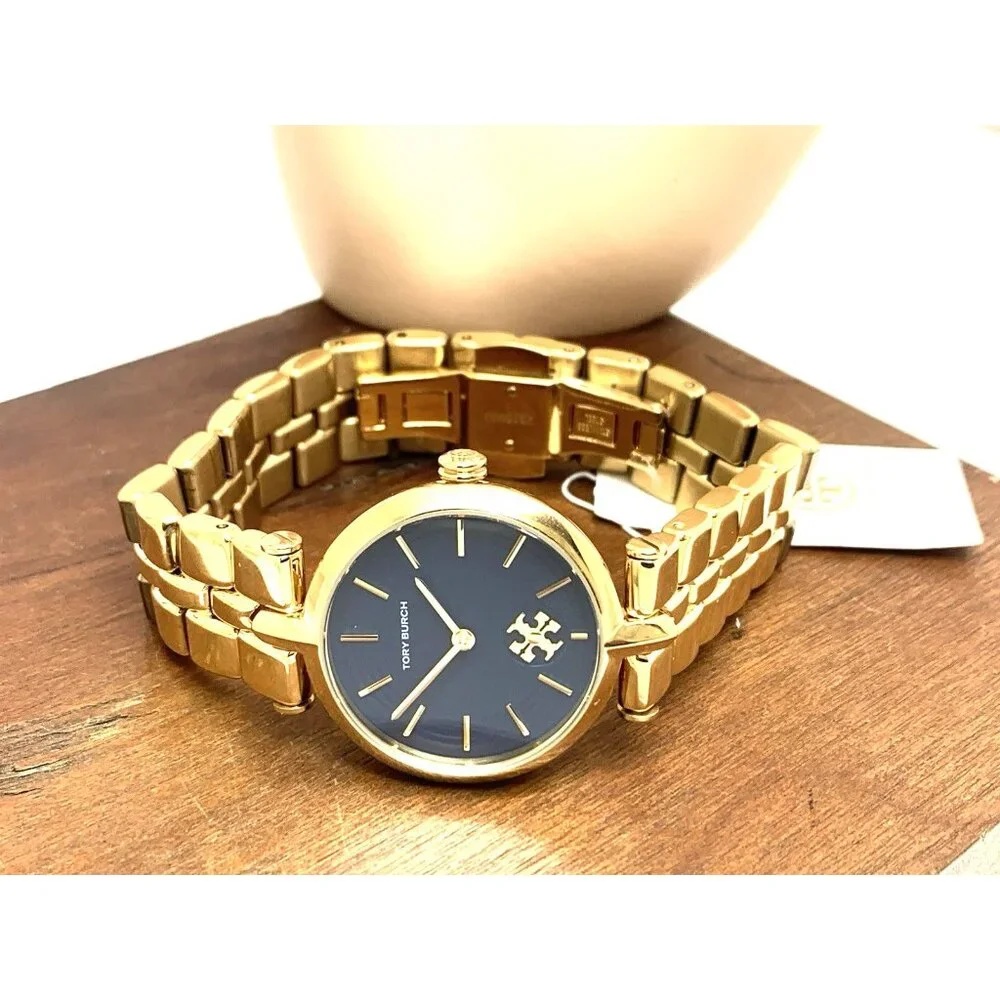 Tory Burch Women's Watch TBW2043 Kira Quartz Blue Dial Gold Stainless Steel 30mm